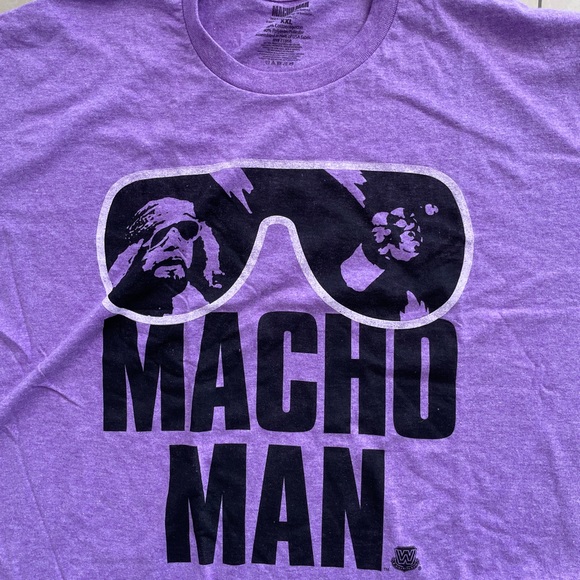 WWE Macho Man Randy Savage Sunglasses Adult Purple T-Shirt NEW No Tag - Picture 2 of 5